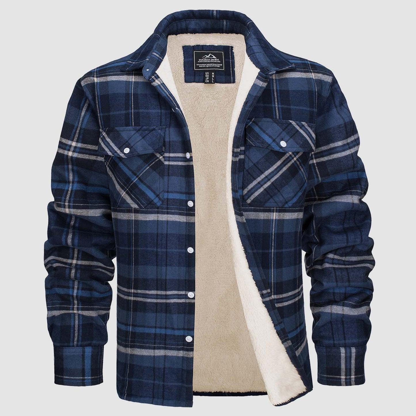 Leichte karierte Überhemdjacke mit Knopfverschluss und Seitentaschen | Ideal für Sommer