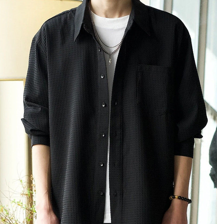 Herren Kurzarm Leichtgewicht Cardigan Shirt – Ideal für den Sommer