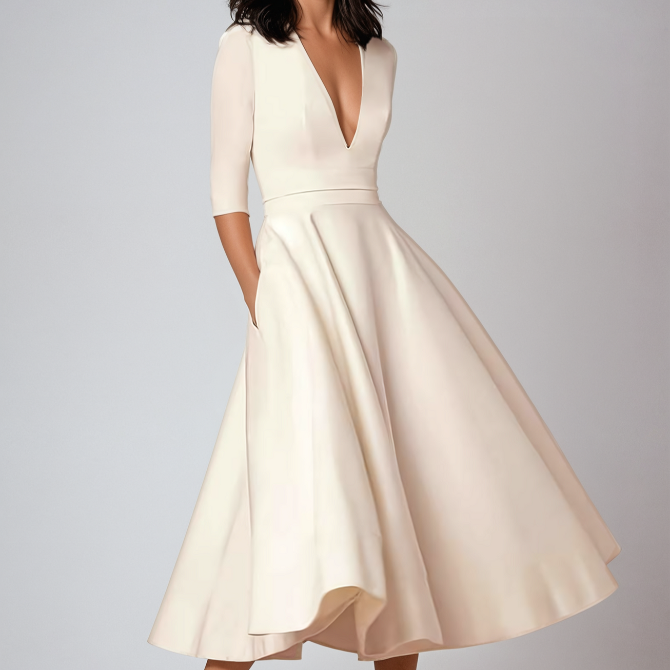 Vintage 60er A-Linien Swingkleid mit Ausgestelltem Rock I Ideal für Frühling und Sommer