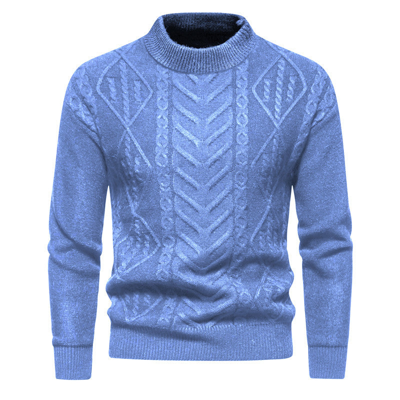 Herren Jacquard-Strickpullover mit Rundhalsausschnitt und langen Ärmeln – ideal für kühle Sommerabende