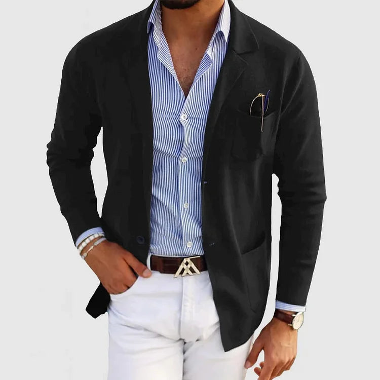 Klassischer Herren Einreiher-Blazer mit Knopfverschluss I Ideal für Frühling und Sommer