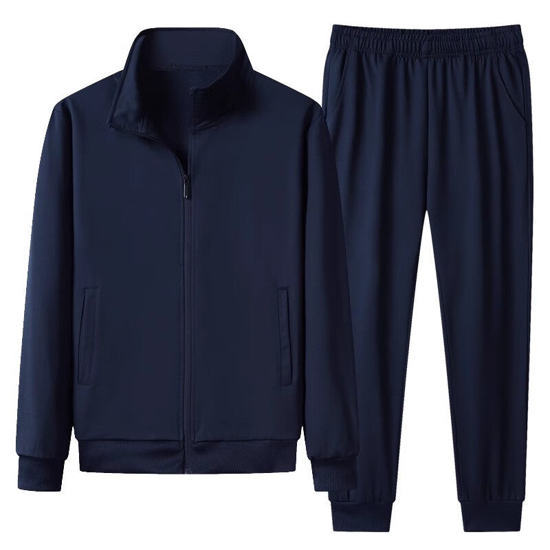 Herren Sommer-Zweiteiler – Leichte Stehkragen-Jacke mit Jogginghose