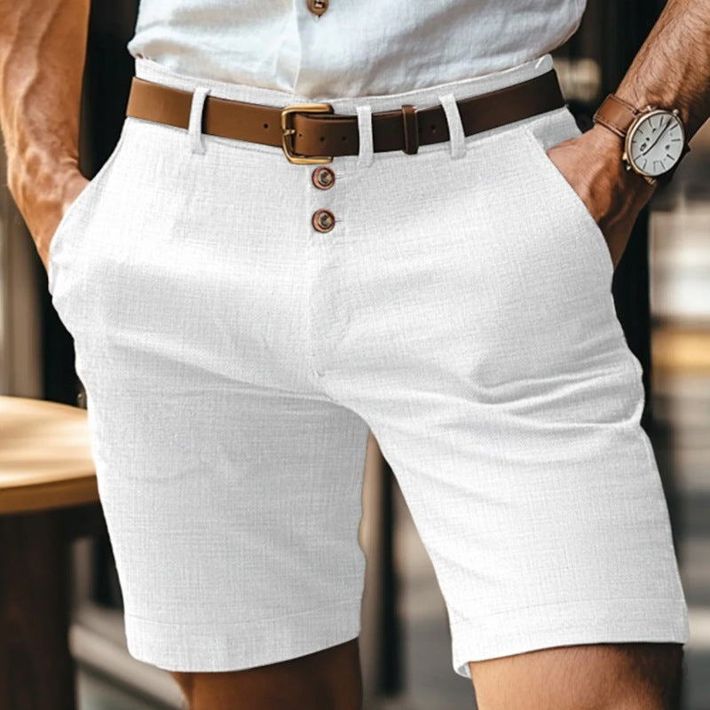 Herren Leinen-Shorts mit Knopfleiste | Perfekt für den Sommer