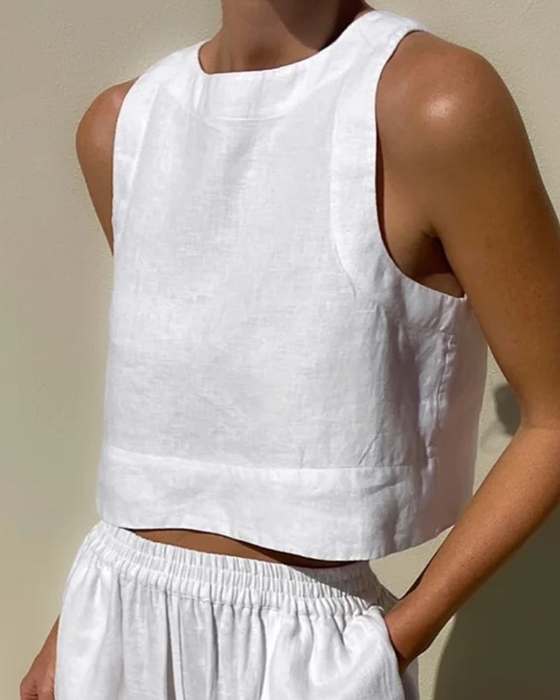 Zweiteiliges Ärmelloses Set mit Hose | Perfekt für den Sommer