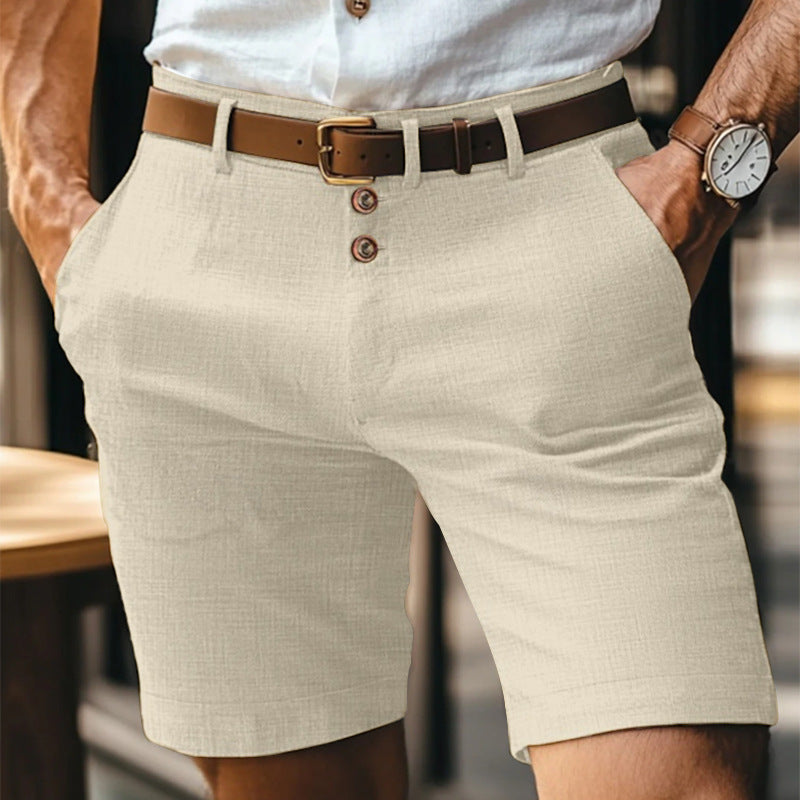 Herren Leinen-Shorts mit Knopfleiste | Perfekt für den Sommer