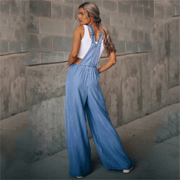 Nataly - luftiger Sommer-Overall mit verstellbarem Gürtel und weitem Bein