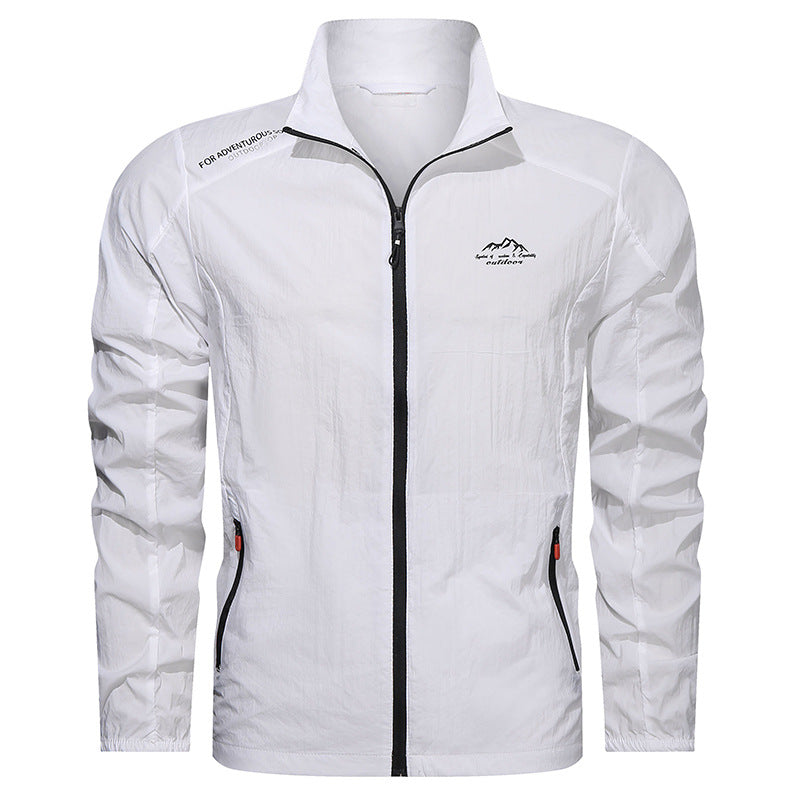 Herren Sommer Leichte Sportjacke Schnell Trocknend mit UV-Schutz und Stehkragen