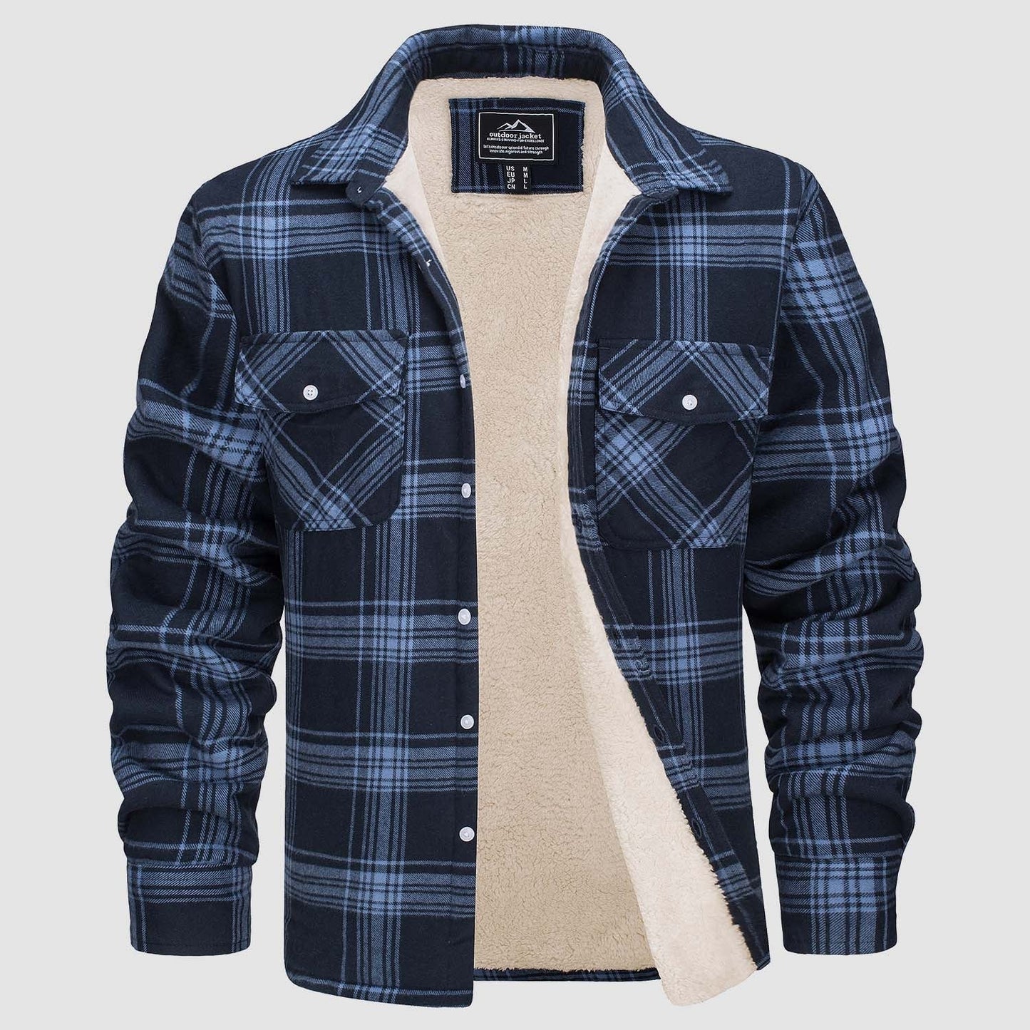 Leichte karierte Überhemdjacke mit Knopfverschluss und Seitentaschen | Ideal für Sommer