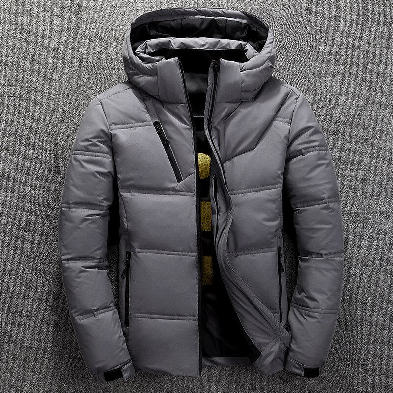 Herren Winterjacke mit Kapuze und Frontreißverschluss