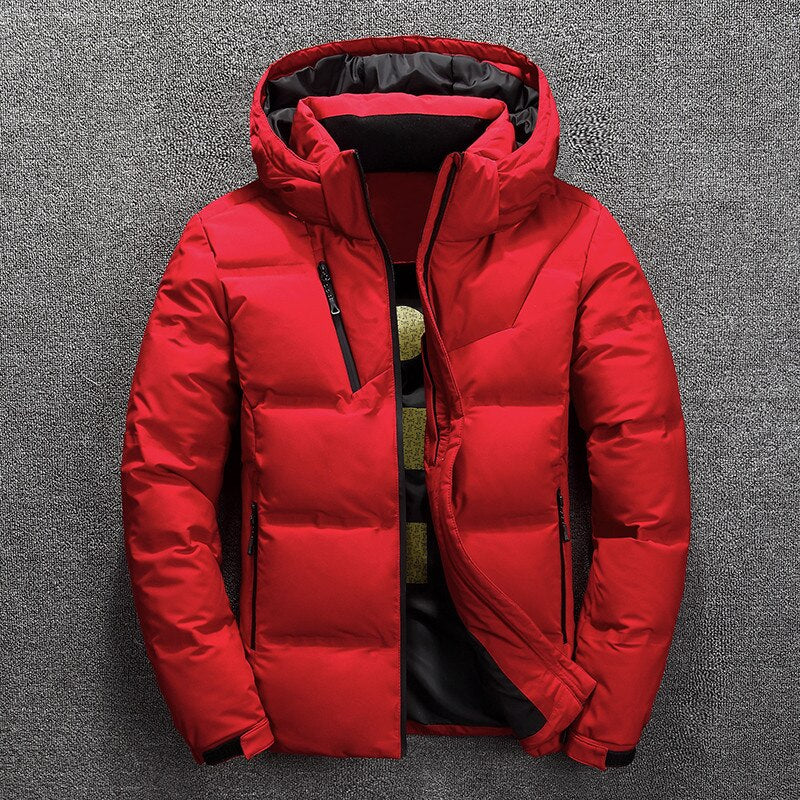 Herren Winterjacke mit Kapuze und Frontreißverschluss