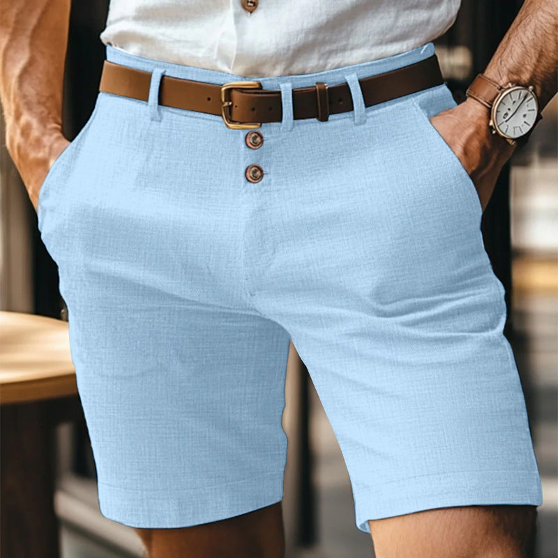 Herren Leinen-Shorts mit Knopfleiste | Perfekt für den Sommer