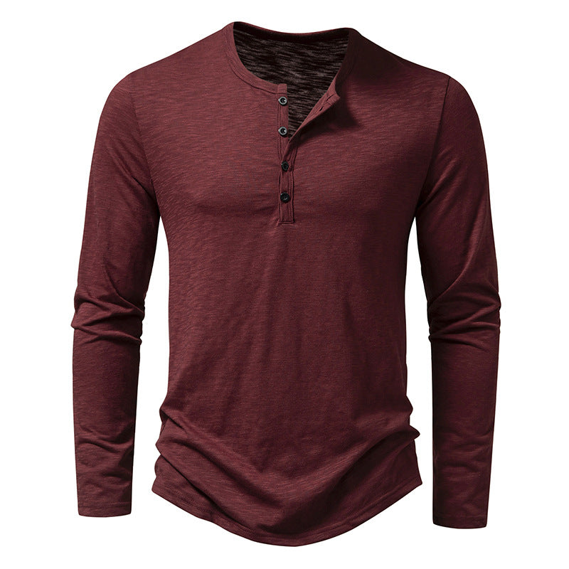 Herren Kurzarm T-Shirt mit Knopfleiste und Henry-Kragen, Sportliches Design - Ideal für Sommer