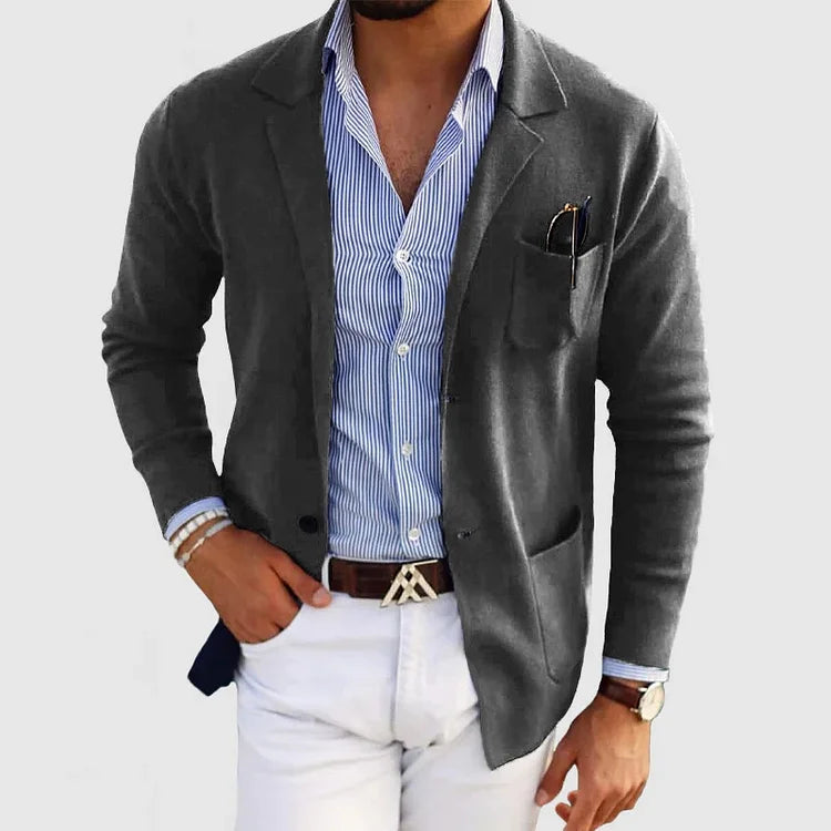 Klassischer Herren Einreiher-Blazer mit Knopfverschluss I Ideal für Frühling und Sommer