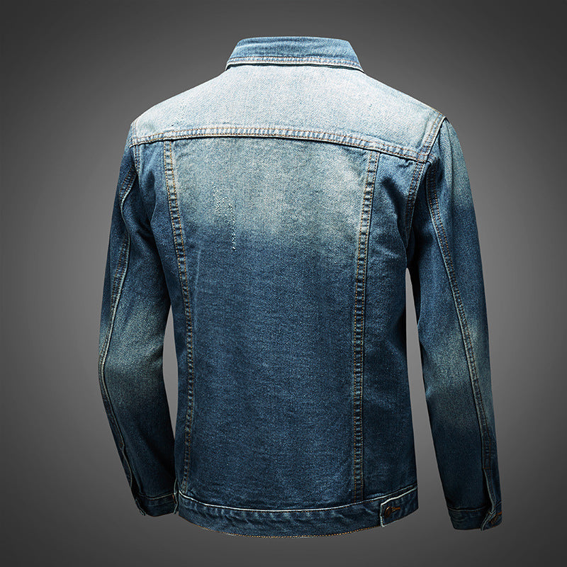 Klassische Herren Jeansjacke aus Baumwolle mit Knopfleiste – Leichte Sommerjacke für warme Tage