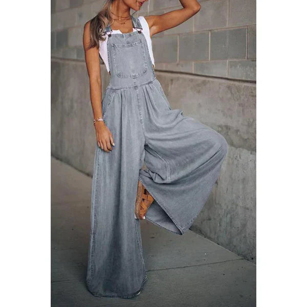 Nataly - luftiger Sommer-Overall mit verstellbarem Gürtel und weitem Bein