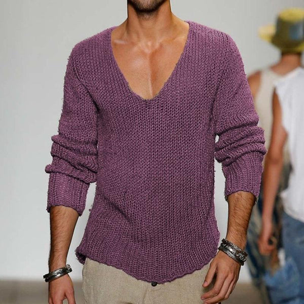 Strickpullover mit V-Ausschnitt und Relaxed Fit | Ideal für Frühling & Sommer