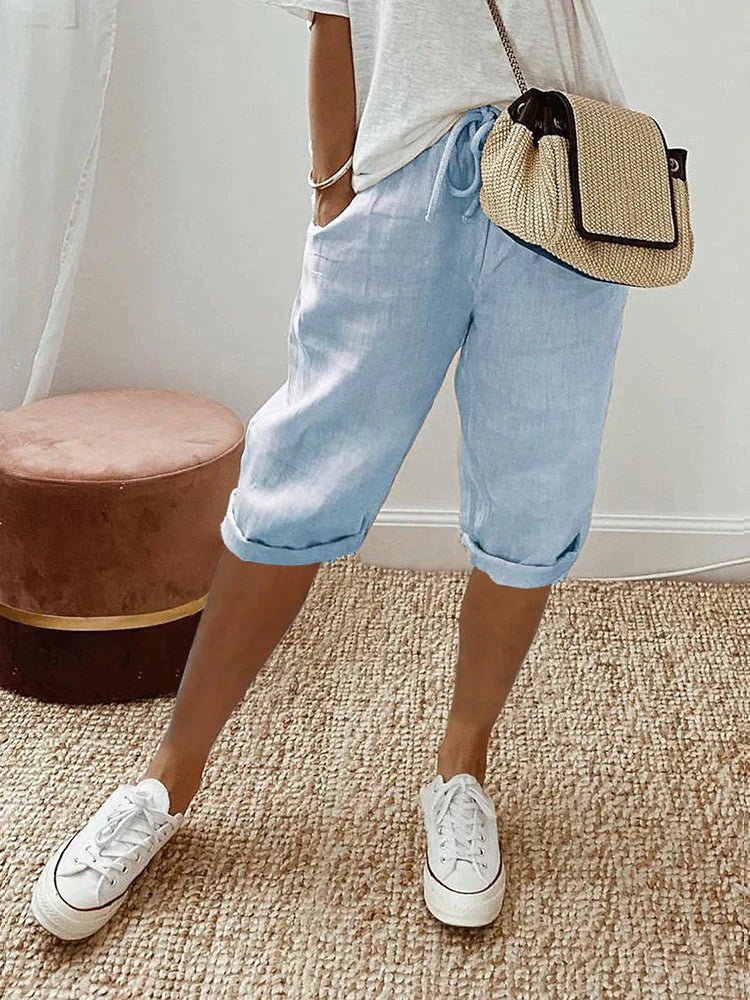 Damen Baumwoll Shorts mit Elastikbund – Perfekt für den Sommer
