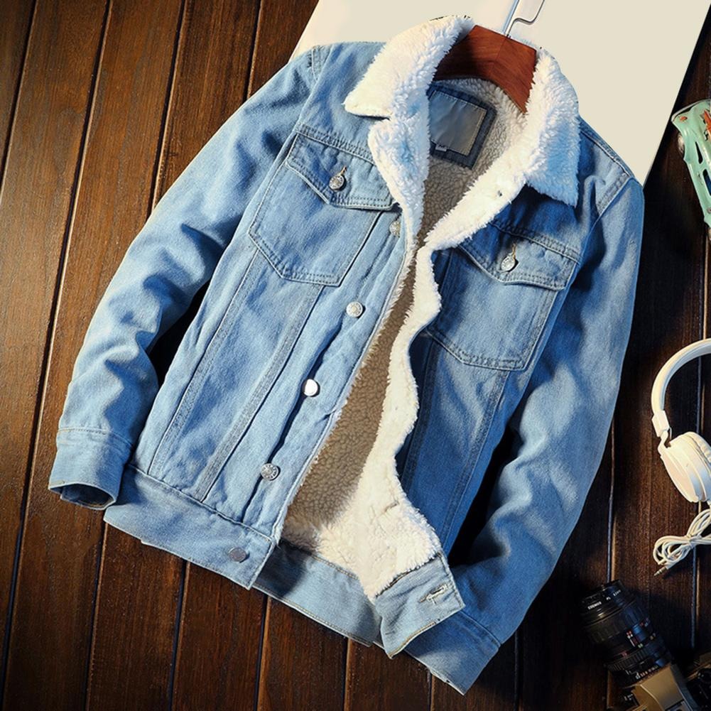 Eric - Fleecegefütterte Denim-Winterjacke für Männer