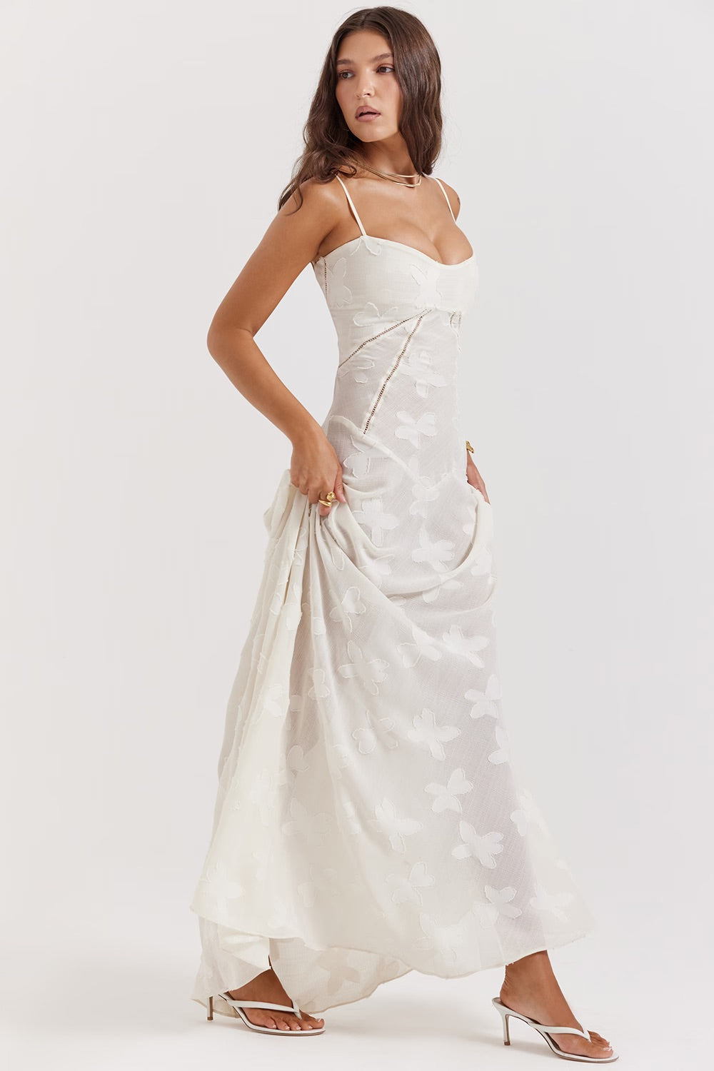 Spitzen-Maxikleid mit Schimmerndem Stoff | Perfekt für den Sommer
