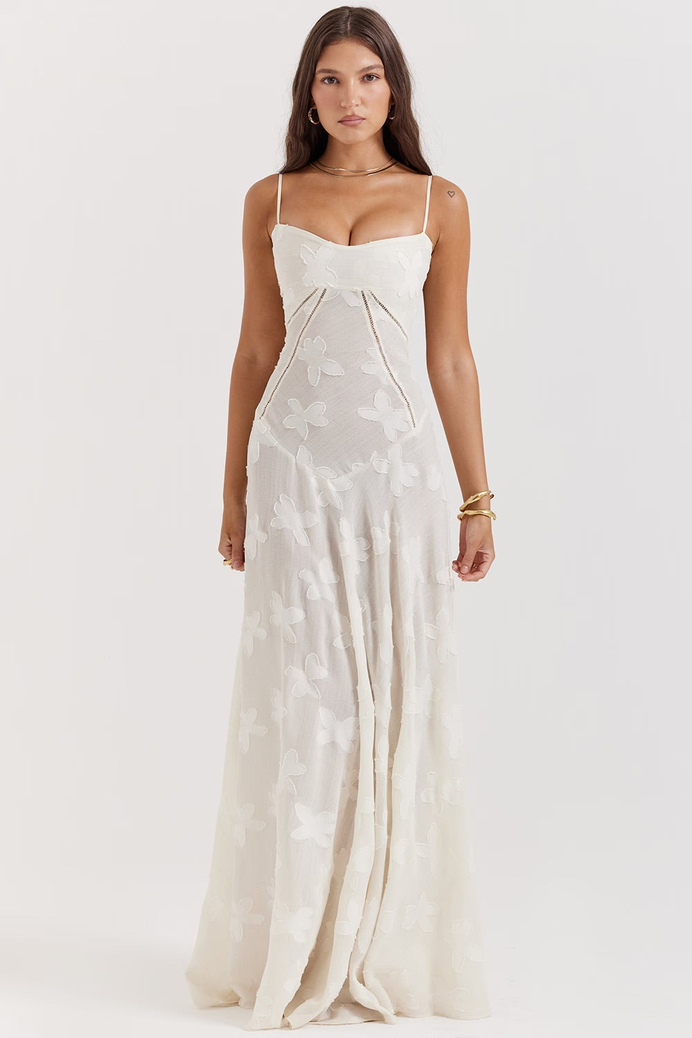 Spitzen-Maxikleid mit Schimmerndem Stoff | Perfekt für den Sommer