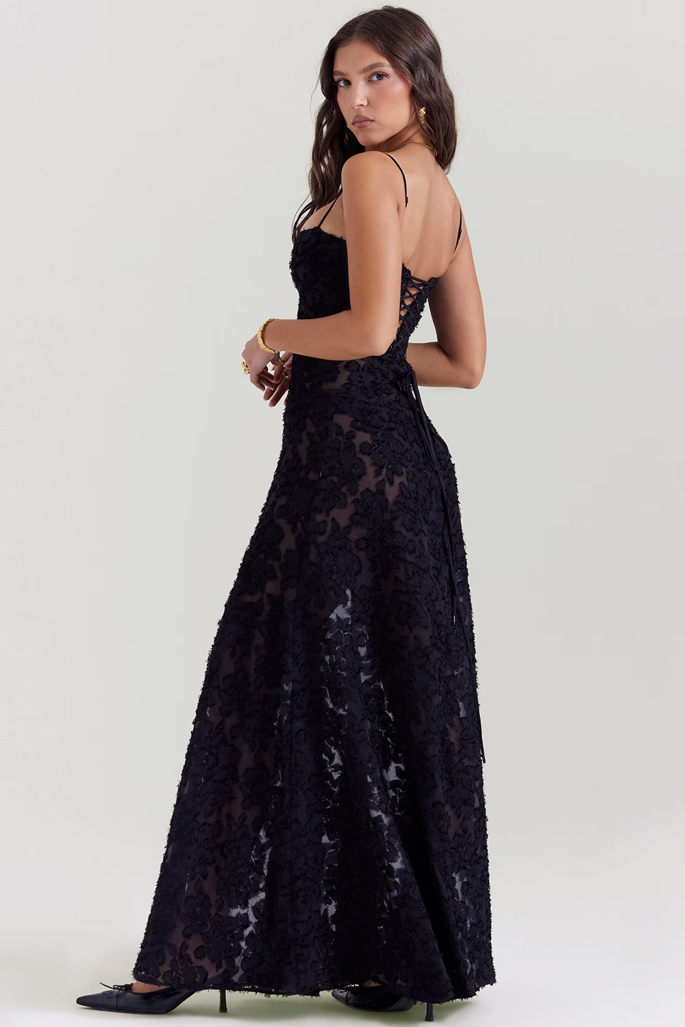 Spitzen-Maxikleid mit Schimmerndem Stoff | Perfekt für den Sommer