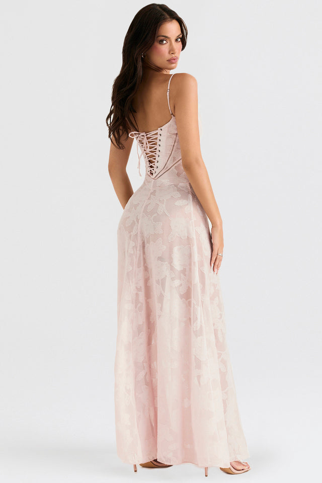 Spitzen-Maxikleid mit Schimmerndem Stoff | Perfekt für den Sommer