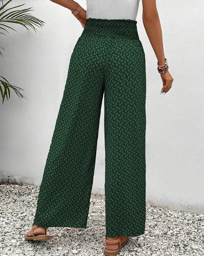 Damen Stoffhose mit weitem Bein und hohem Bund I ideal für Frühling und Sommer