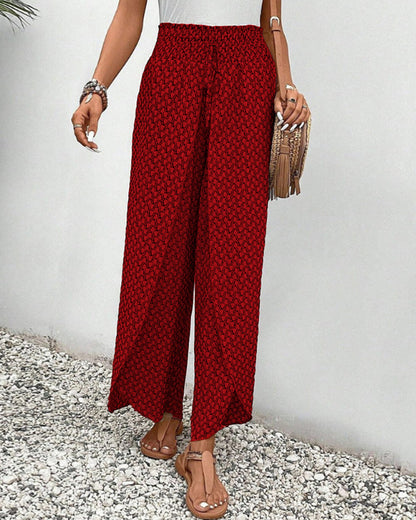 Damen Stoffhose mit weitem Bein und hohem Bund I ideal für Frühling und Sommer