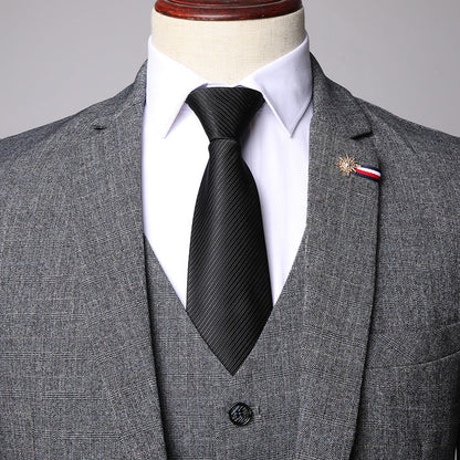 Herren Business-Anzug für den Frühling Dreiteiliges Set – Sakko, Weste und Hose