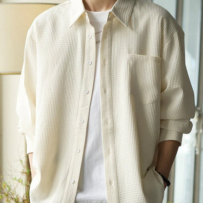Herren Kurzarm Leichtgewicht Cardigan Shirt – Ideal für den Sommer