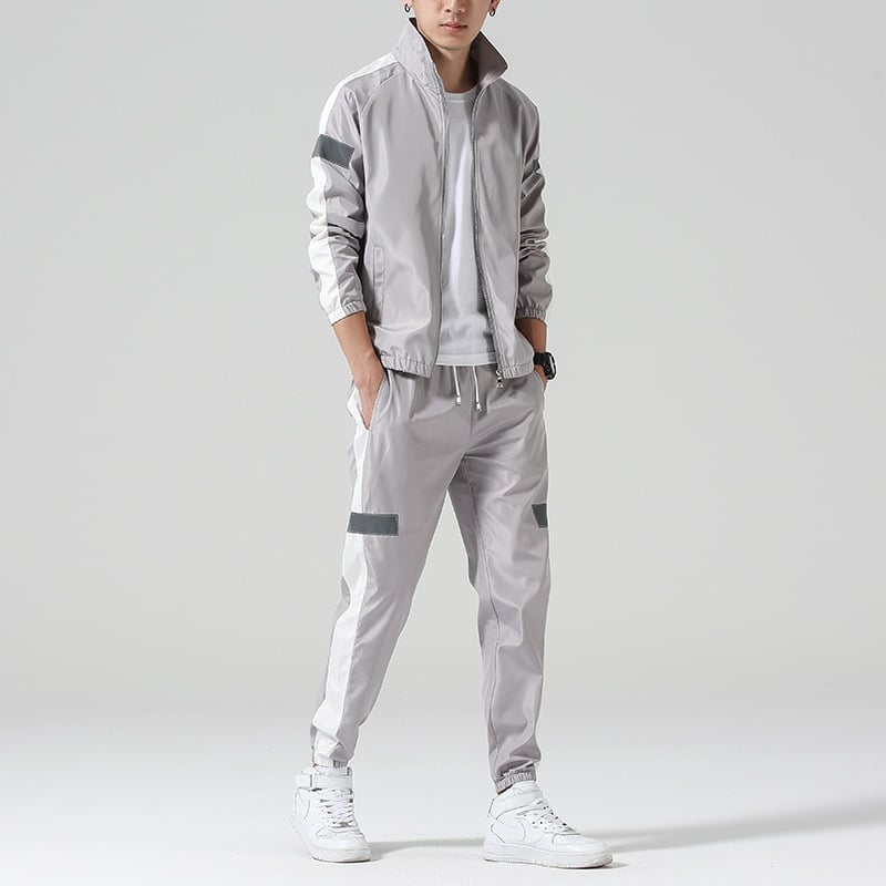 Herren Trainingsanzug Zweiteilig mit Baseballkragen – Leichtes Sport-Set für Sommer und Freizeit