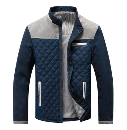 Herren Strickjacke für Frühling und Herbst mit Slim Fit Knopfverschluss Patchwork Design und Rippbündchen