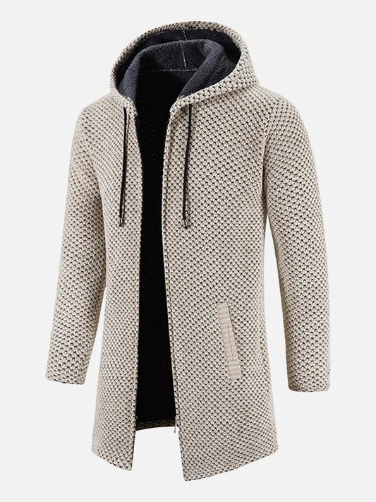 Gestrickte Zip-Up Jacke mit Kapuze und Seitentaschen – Ideal für Herbst