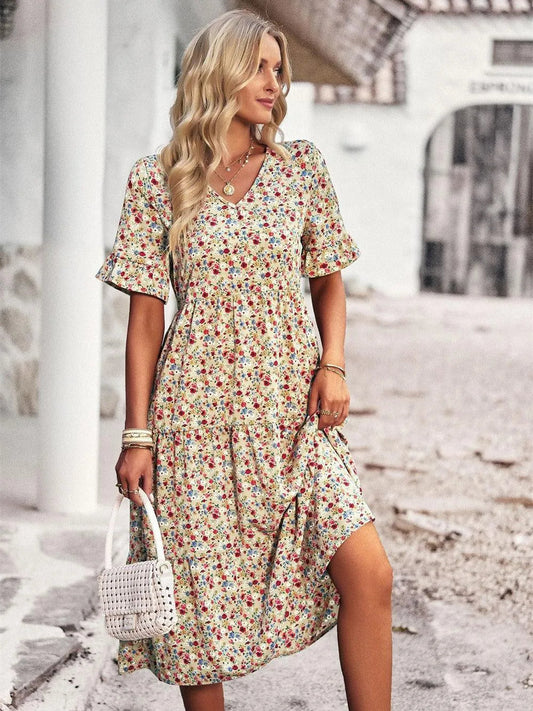Kurzarm-Sommerkleid mit bequemer Passform | Perfekt für den Sommerurlaub