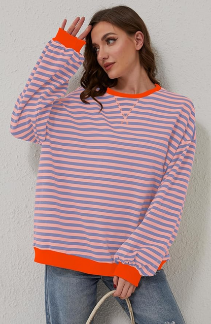 Gestreifter Strickpullover | Ideal für Sommer