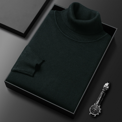 Herren Rollkragenpullover einfarbig mit geripptem Kragen