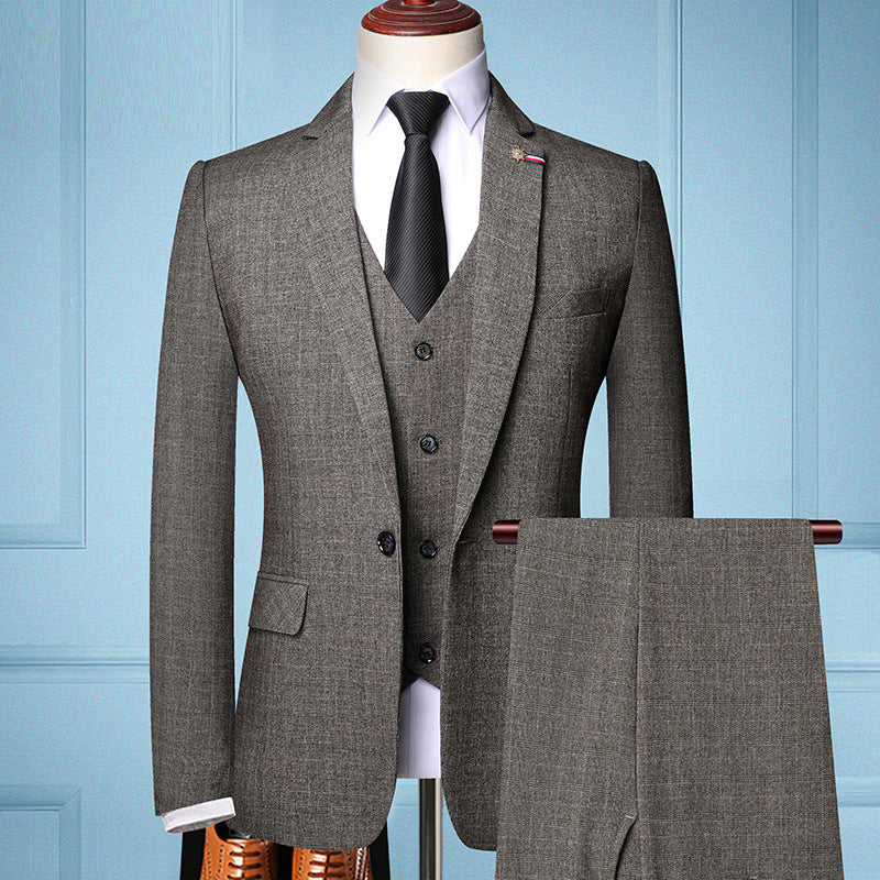 Herren Business-Anzug für den Frühling Dreiteiliges Set – Sakko, Weste und Hose