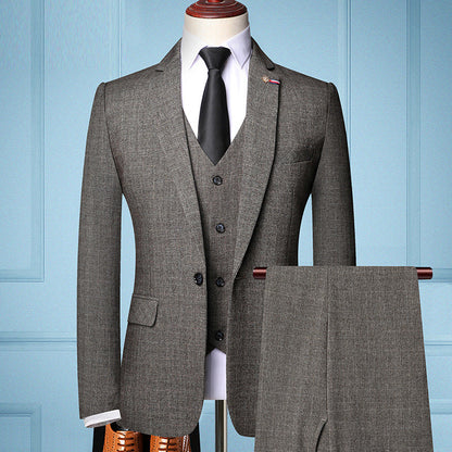 Herren Business-Anzug für den Frühling Dreiteiliges Set – Sakko, Weste und Hose