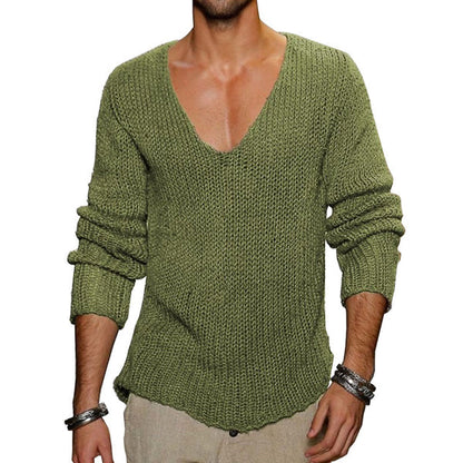 Strickpullover mit V-Ausschnitt und Relaxed Fit | Ideal für Frühling & Sommer