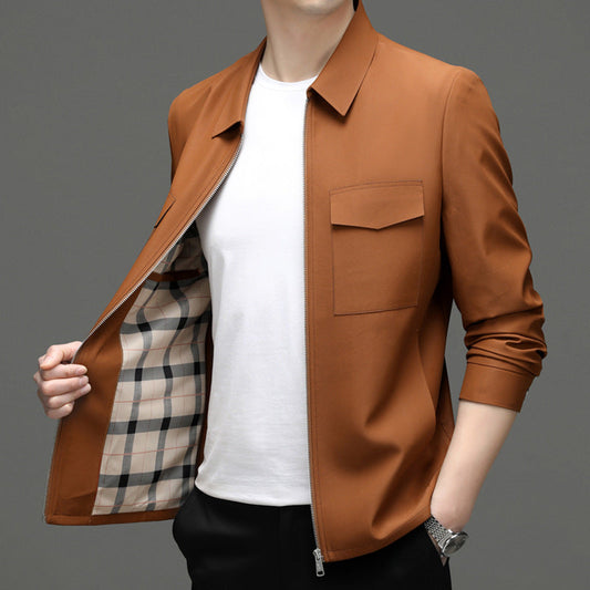 Herren Leichte Reversjacke mit Schlitztaschen | Ideal für Frühling & Sommer