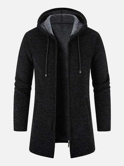 Gestrickte Zip-Up Jacke mit Kapuze und Seitentaschen – Ideal für Herbst