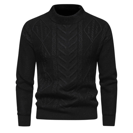 Herren Jacquard-Strickpullover mit Rundhalsausschnitt und langen Ärmeln – ideal für kühle Sommerabende