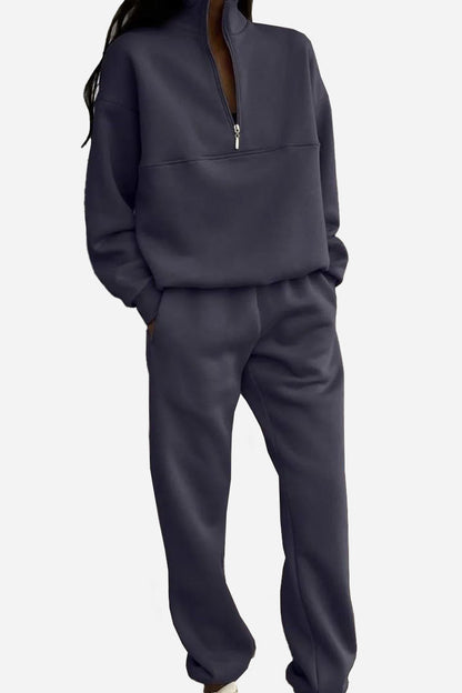 Zweiteiliges Damen-Jogger-Set aus Baumwollmischung mit Kapuzenpulli und Jogginghose | Ideal für Frühling & Sommer
