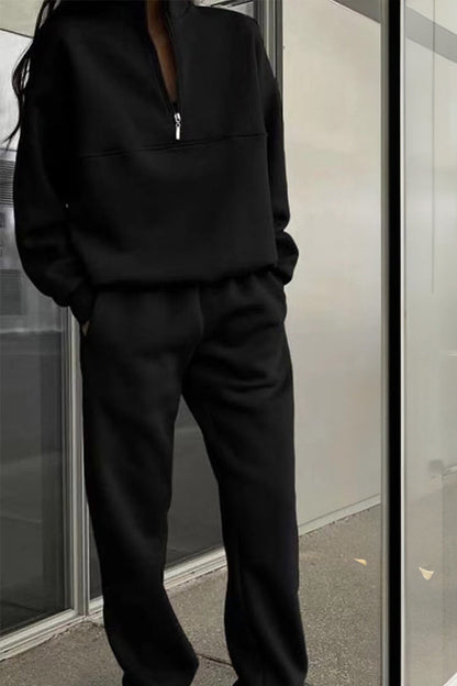 Zweiteiliges Damen-Jogger-Set aus Baumwollmischung mit Kapuzenpulli und Jogginghose | Ideal für Frühling & Sommer