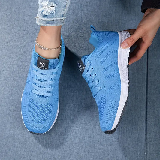 Damen Sportsneaker mit atmungsaktivem Strick-Obermaterial und flexibler Sohle I perfekt für den Sommer