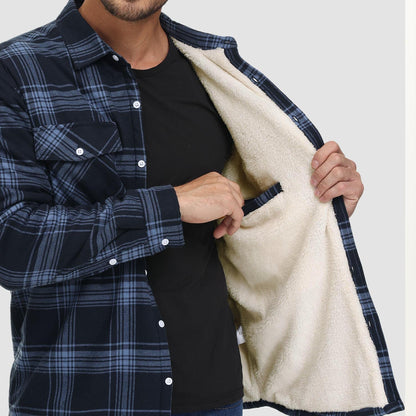 Leichte karierte Überhemdjacke mit Knopfverschluss und Seitentaschen | Ideal für Sommer