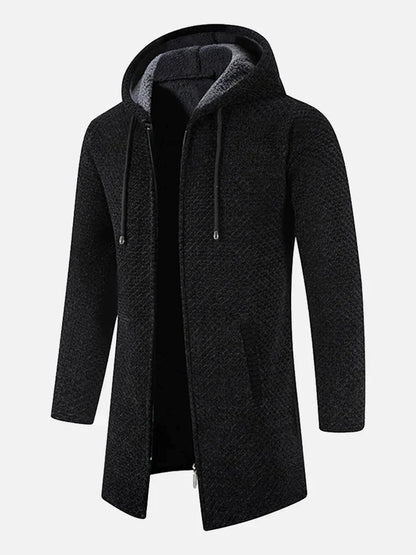 Gestrickte Zip-Up Jacke mit Kapuze und Seitentaschen – Ideal für Herbst