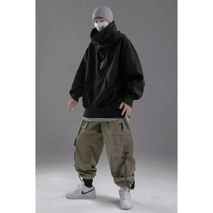 Ninja-Jacke mit Doppelkragen und asymmetrischem Reißverschluss | Ideal für Frühling und Sommer