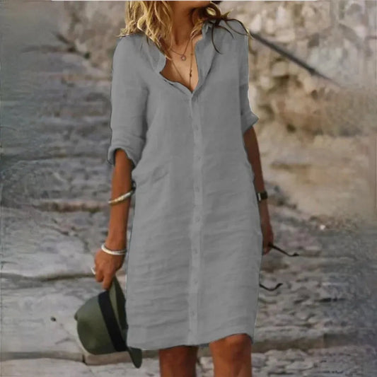 Damen Sommerkleid Ärmellos mit fließender Silhouette und femininer Passform