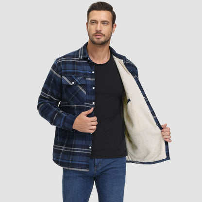 Leichte karierte Überhemdjacke mit Knopfverschluss und Seitentaschen | Ideal für Sommer